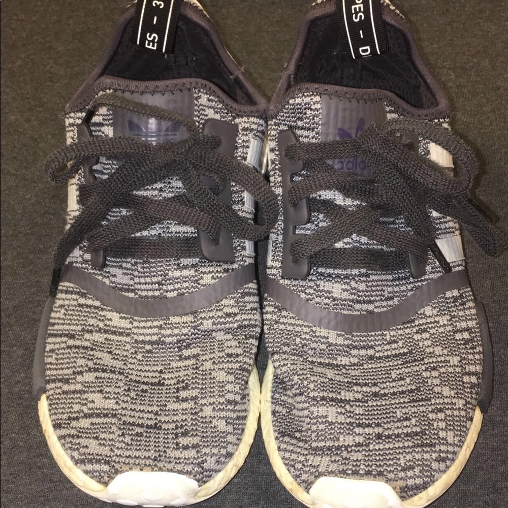 Grey and white adidas NMD